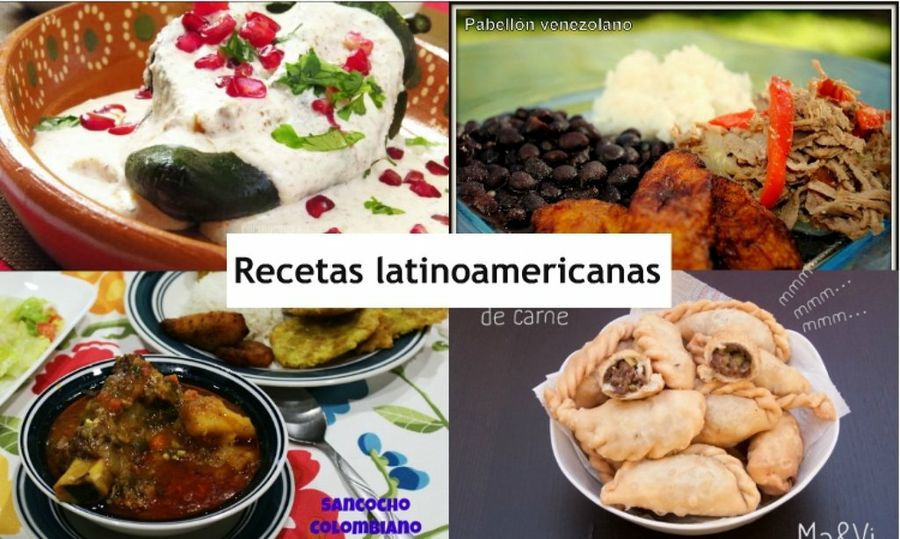 Collage de recetas latinoamericanas