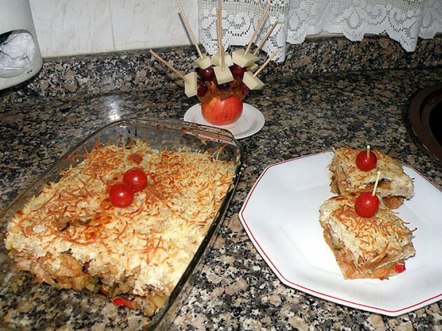 Lasaña con pan de molde