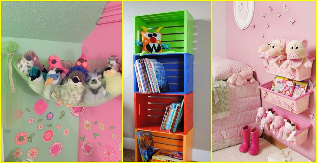 para Dormitorio de niños Geekbuzz Puf Multifuncional para Guardar Ropa y Mantas de Juguetes Organizador de Peluche Azul Small 
