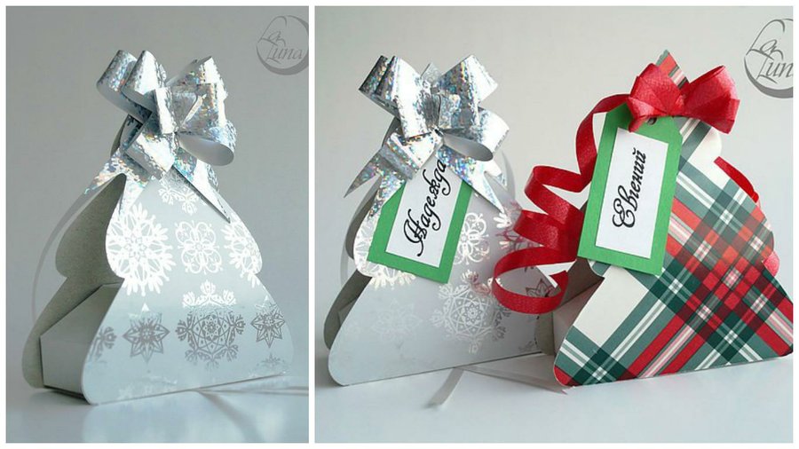 Cajas navideñas con arbolito-Moldes Manualidades