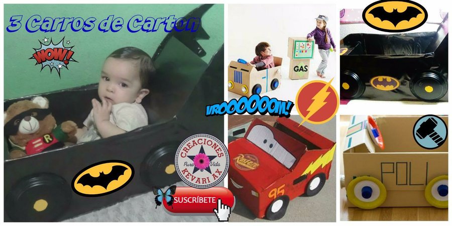 3 formas de hacer carros de cartón para niñ@s