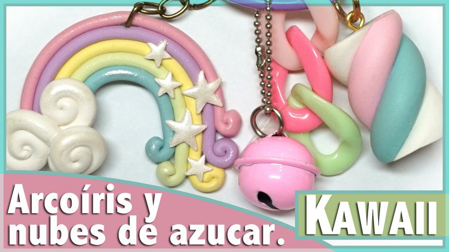 Pastel Arco Iris Unicornio Collar Lindo Kawaii