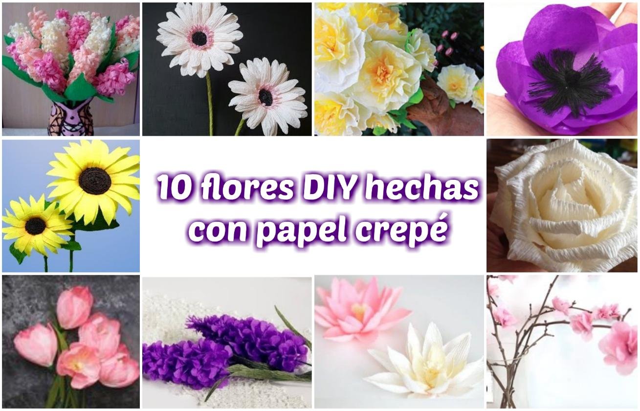 10 flores DIY hechas con papel crepé