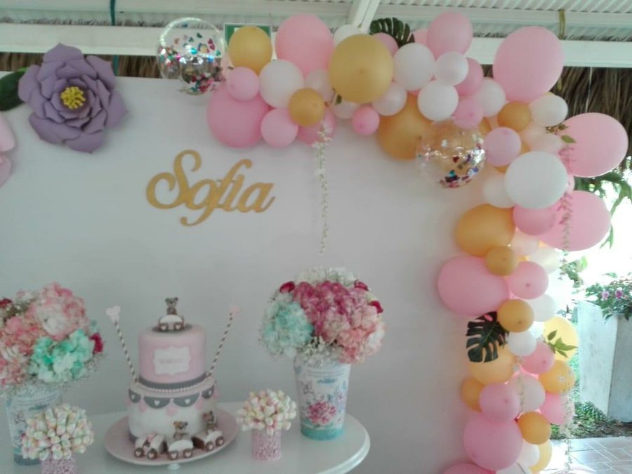 Mini Arco de globos Orgánico en tonos pasteles 