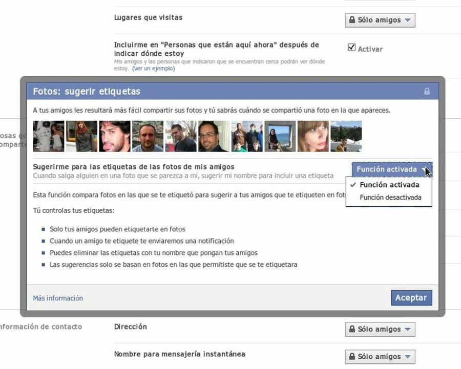 Etiquetado de fotos en Facebook