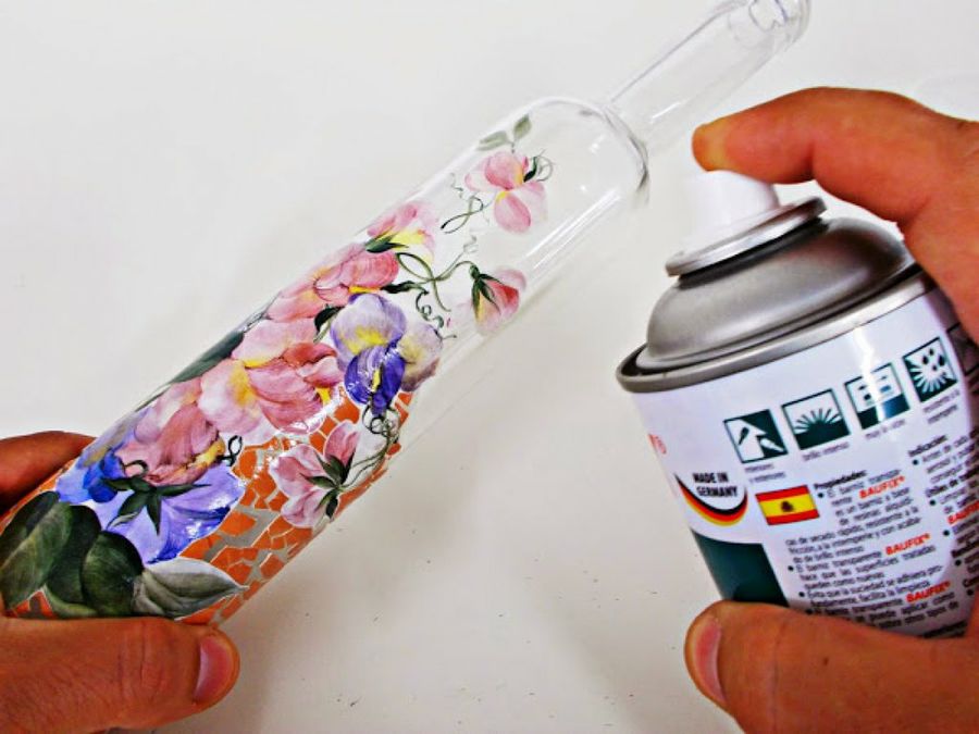 botella decoupage