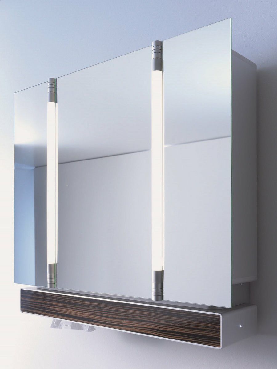шкафчик подвесной для ванной с зеркалом