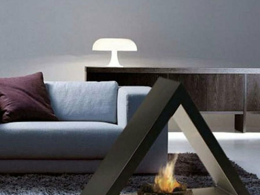 sillón con chimenea