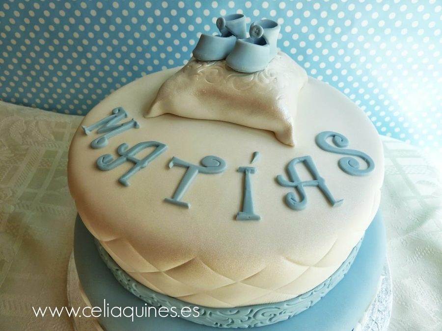  Tarta para bautizo con fondant
