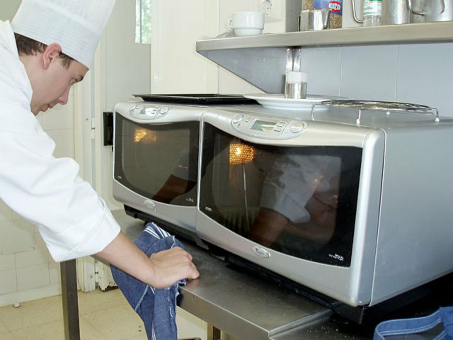 cocina con microondas
