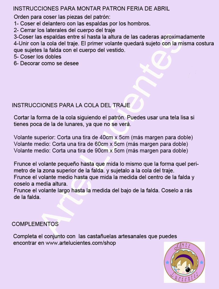  Patrones vestido muñeca sevillana. Feria de Abril