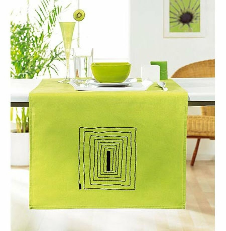 mantel verde cuadros