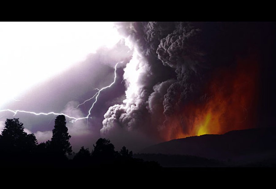fotos que recibí del volcan en erupción