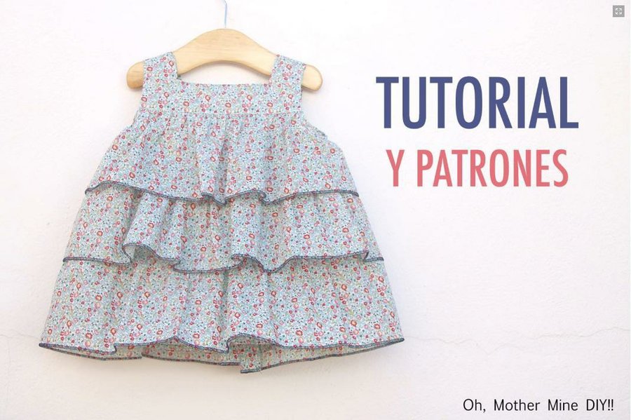 Aprender a coser: vestido de volantes para niñas (patrones gratis tallas  hasta 7 años) | Manualidades