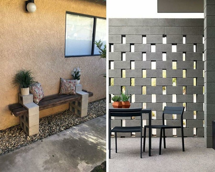 Muebles de exterior hechos con bloques de hormigón | Bricolaje