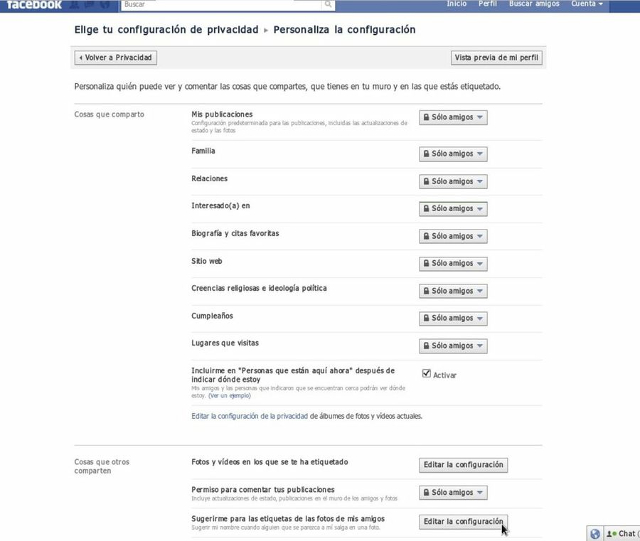 Etiquetado de fotos en Facebook