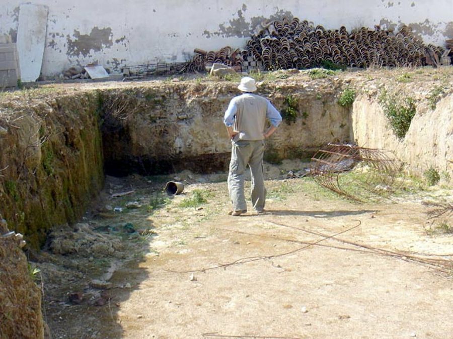 construcción de una piscina