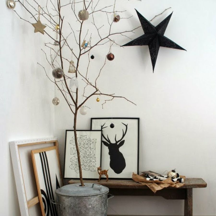 Inspírate: 5 opciones de decorar tu árbol de Navidad de ramas | Decoración