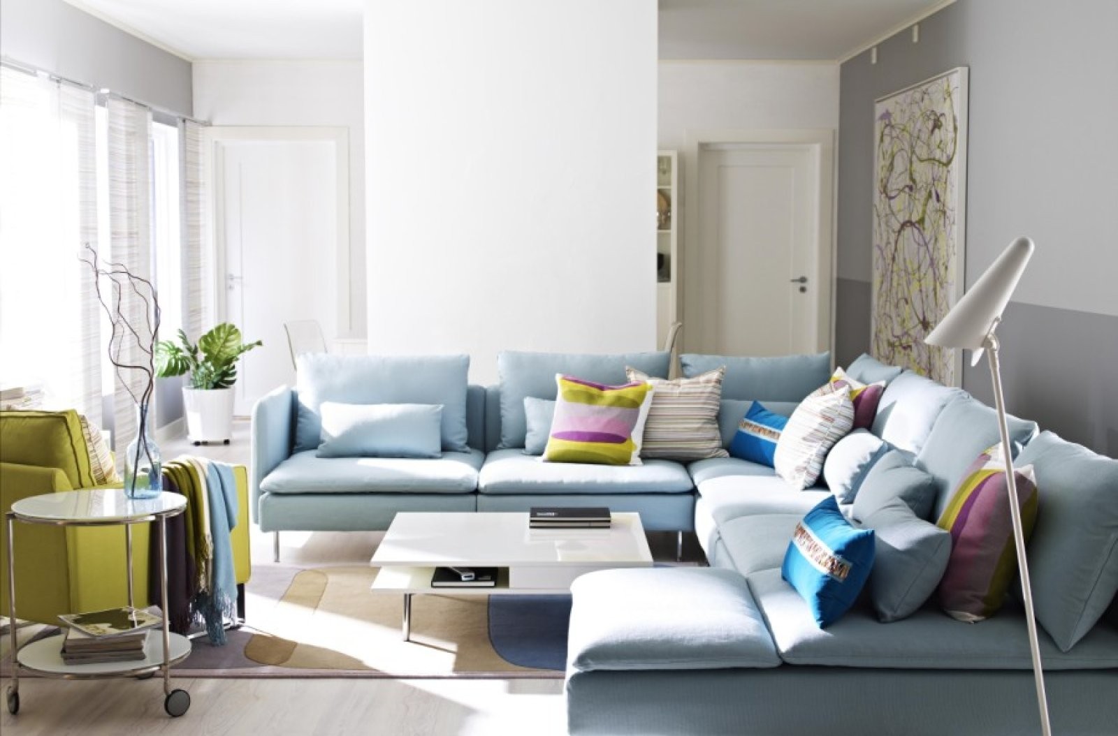 El azul en decoración