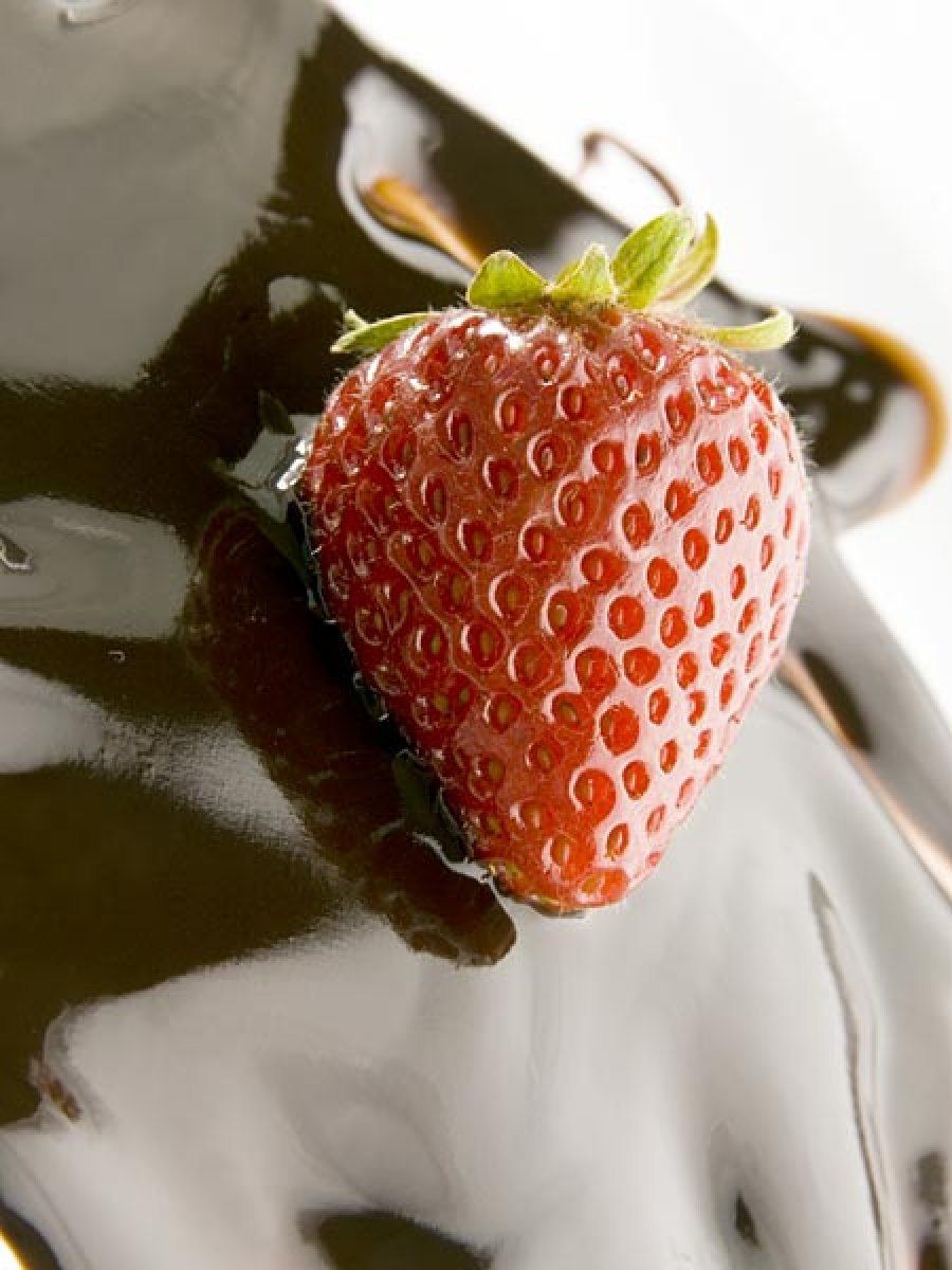 fresa con chocolate