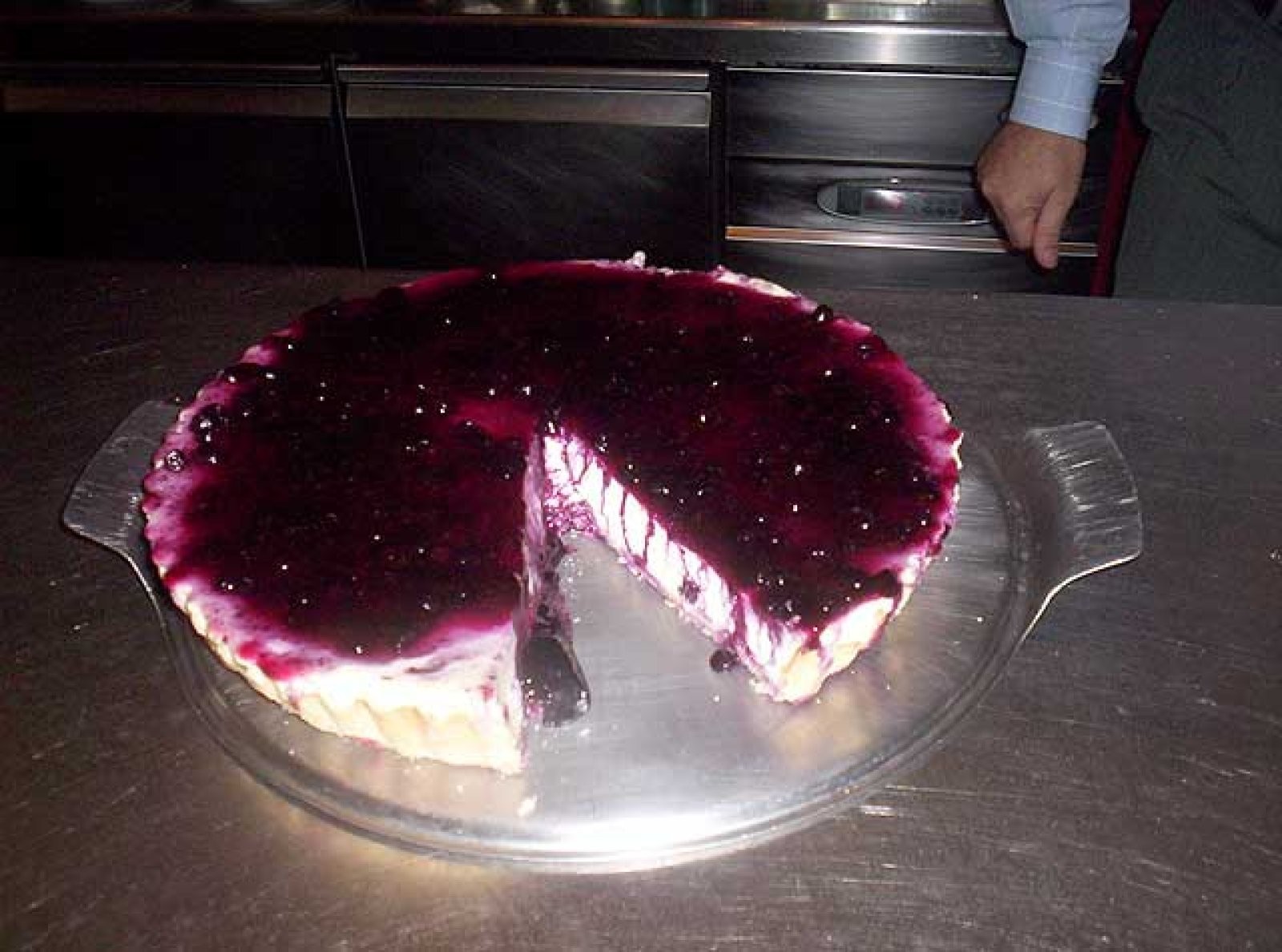 tarta de queso con arándanos