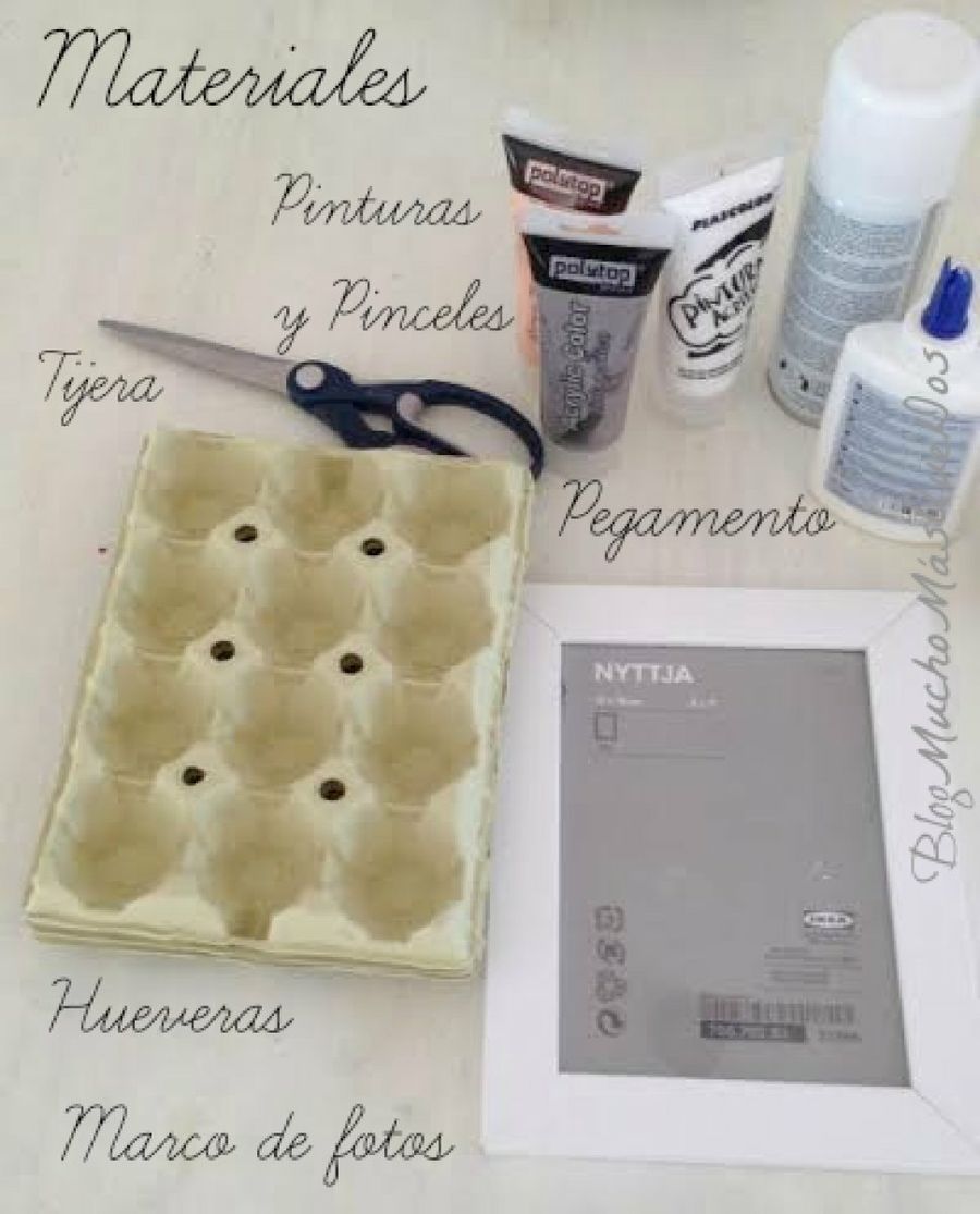 Materiales DIY Flores con hueveras.Blog Mucho Más Que Dos 