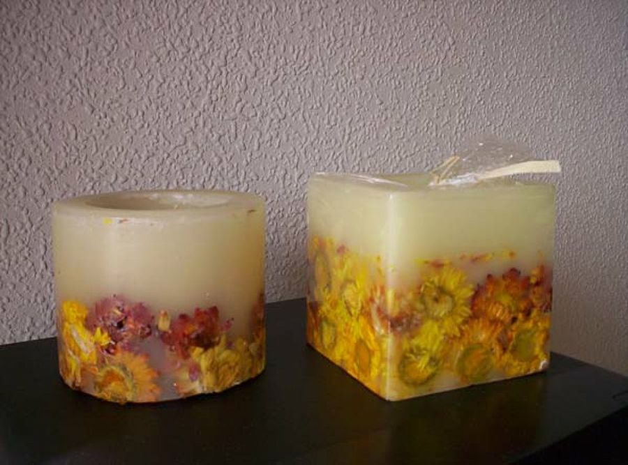Velas con flores