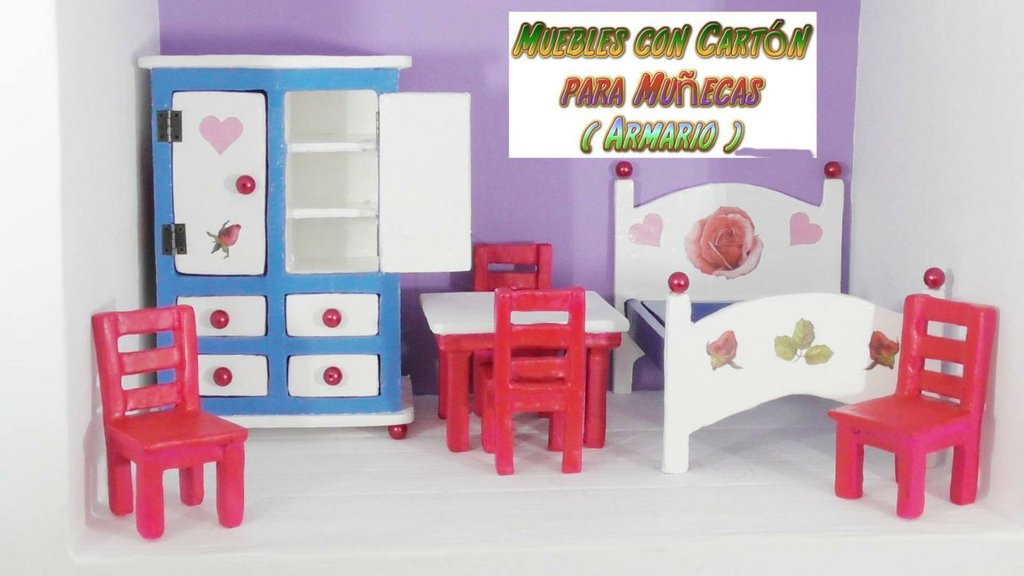 Muebles cartón para de muñecas: armario ropero | Manualidades