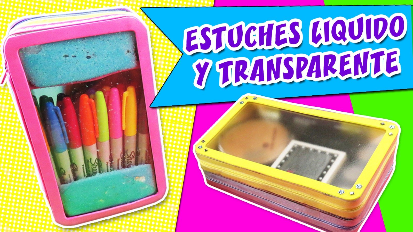 Estuches transparentes y líquido