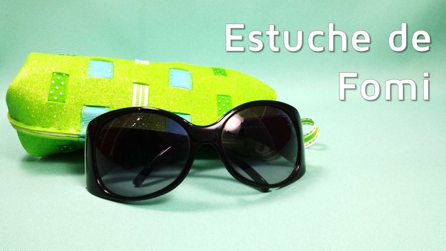 Lumanuby Funda para gafas de sol goma EVA, con cremallera 17*7*6cm azul EVA 