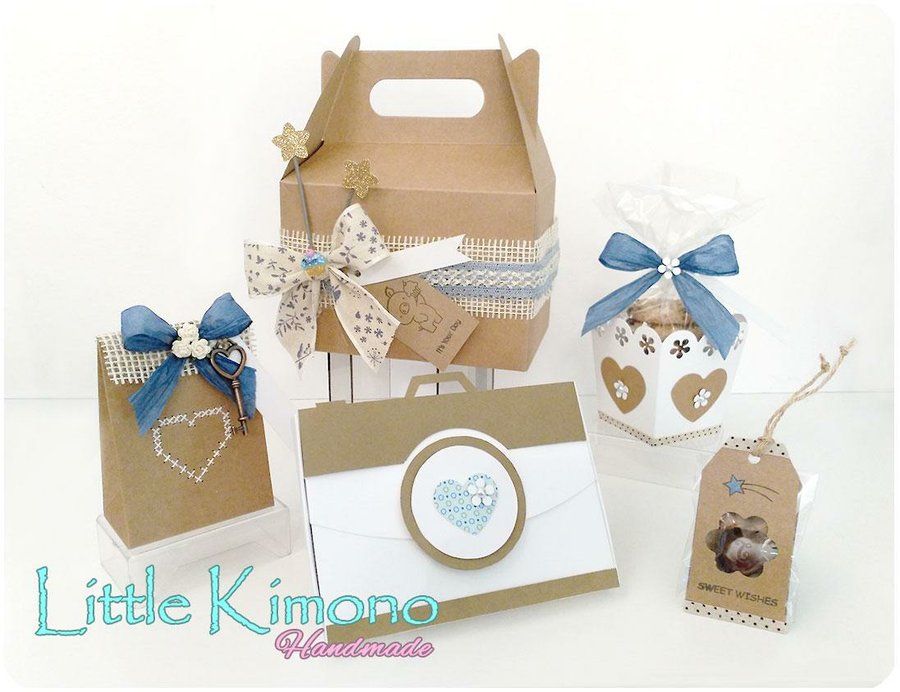 Caja picnic craft, caja para kit regalos craft kraft decorada