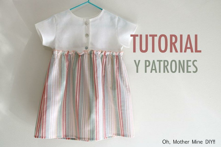 Costura patrones: vestido niña con telas combinadas (tallas hasta años) | Manualidades