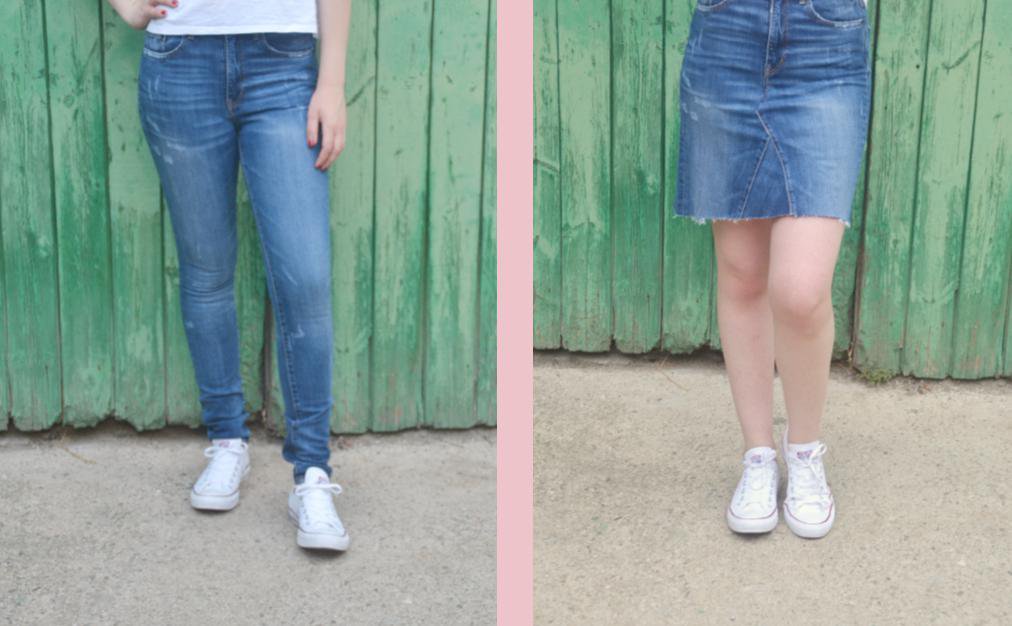 Desviar Represalias garrapata Convierte unos viejos jeans en una falda sin coser | Manualidades
