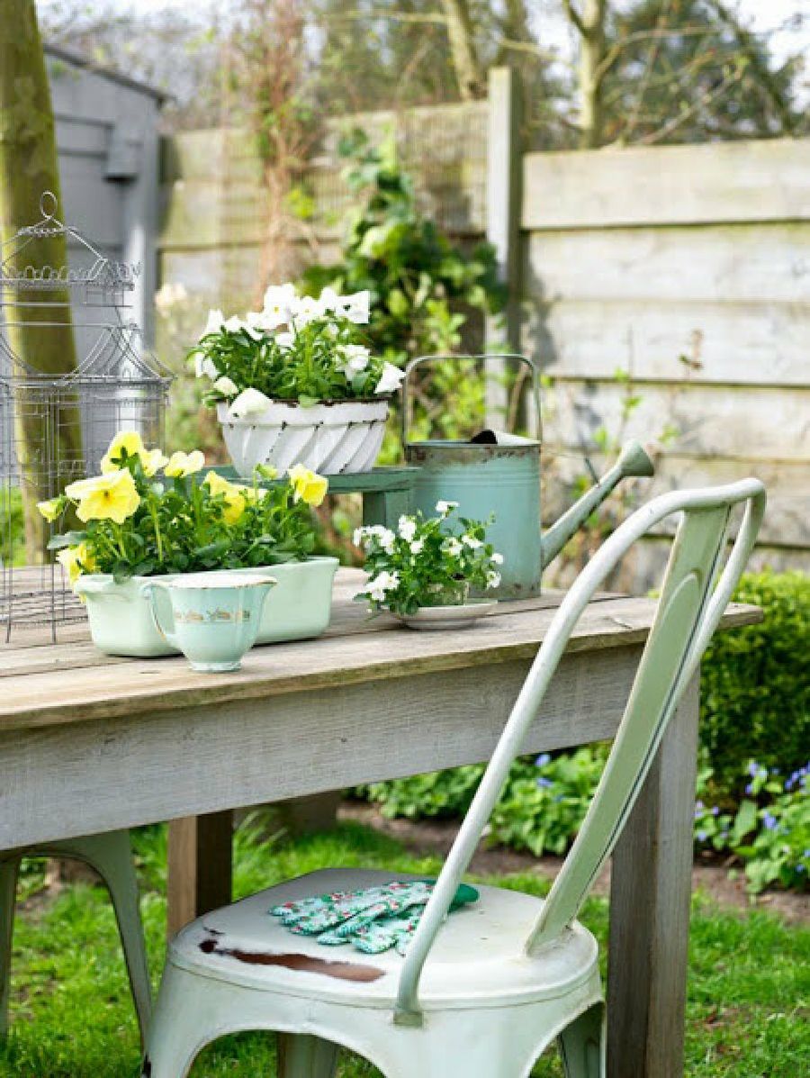 Verde mint decoración exterior