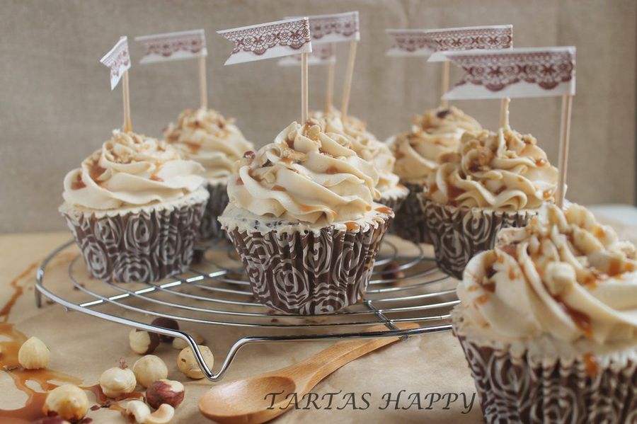  Cupcakes de chocolate con crema de avellanas italiana