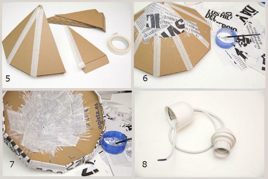 miseria Escudriñar cómo Cómo hacer una pantalla de lámpara con cartón y papel | Manualidades