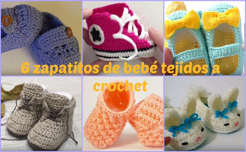 6 zapatitos de bebé tejidos crochet |