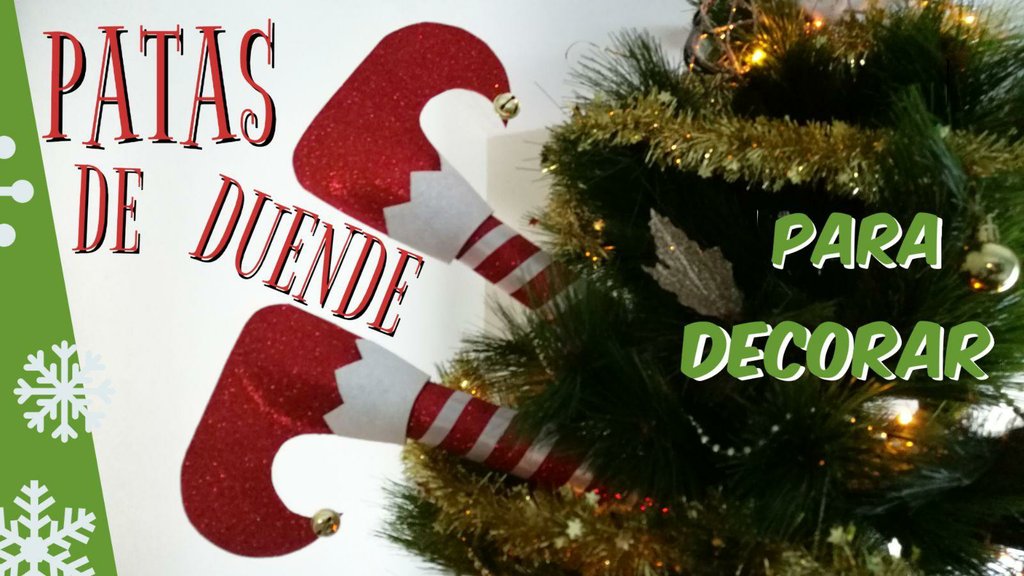 Frente Grapa Picante Piernas de duende para decorar el árbol de Navidad | Manualidades