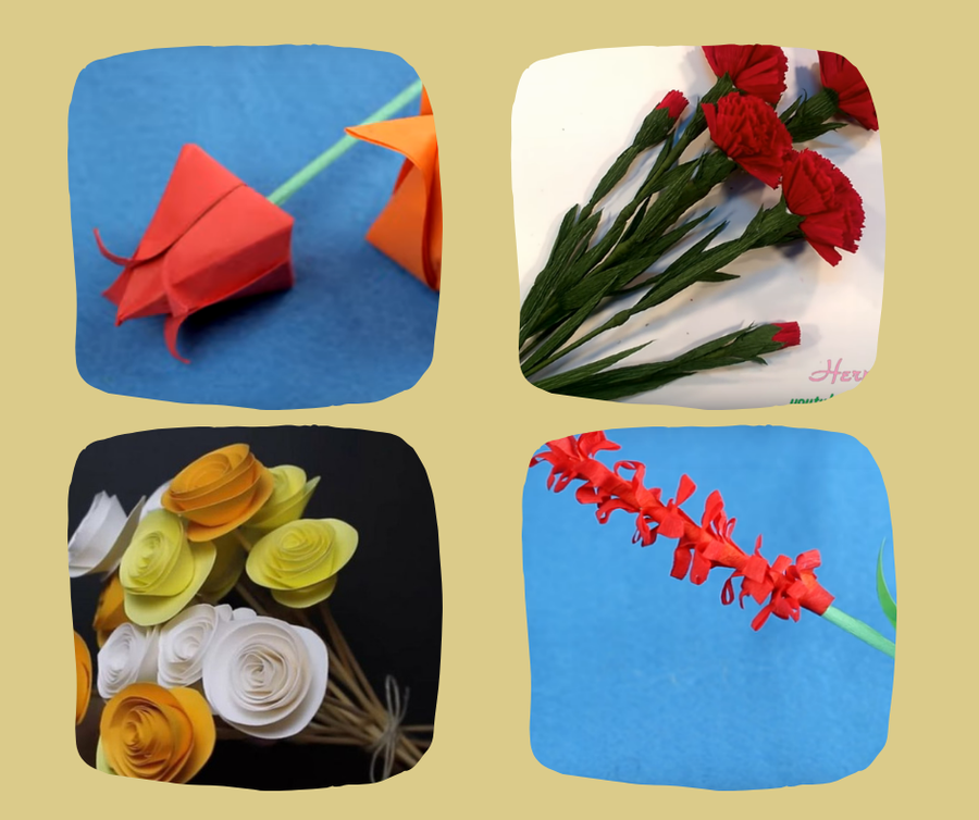 4 flores de papel para llenar tu hogar de color | Manualidades