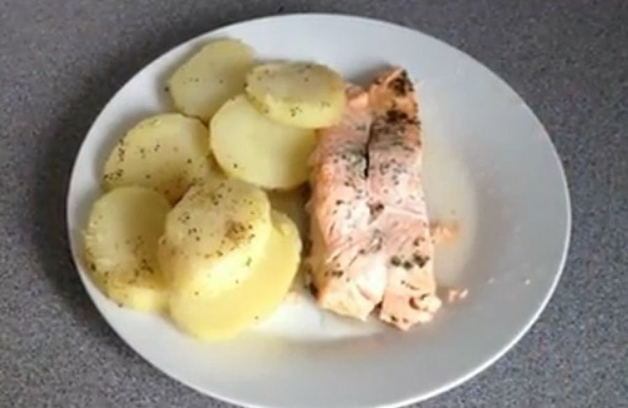 salmon microondas
