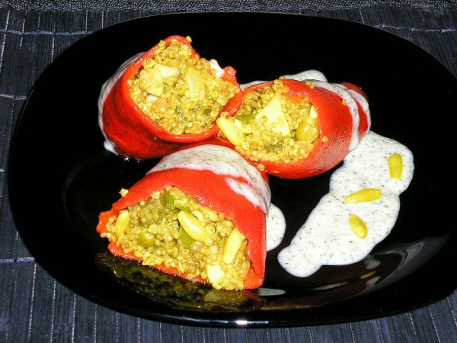 pimientos de piquillo rellenos de quinoa