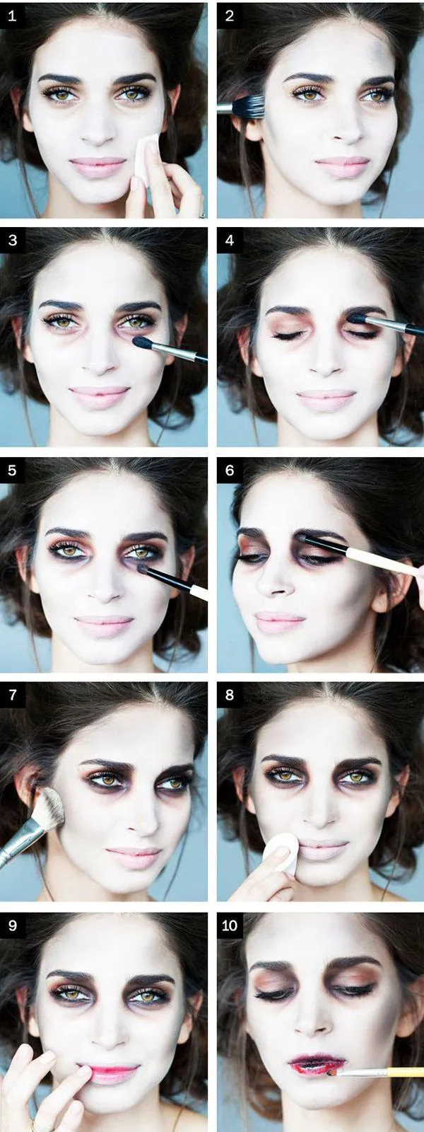 Cómo hacer maquillaje de zombie para Halloween? Paso a paso. | Belleza, image size:600x1600