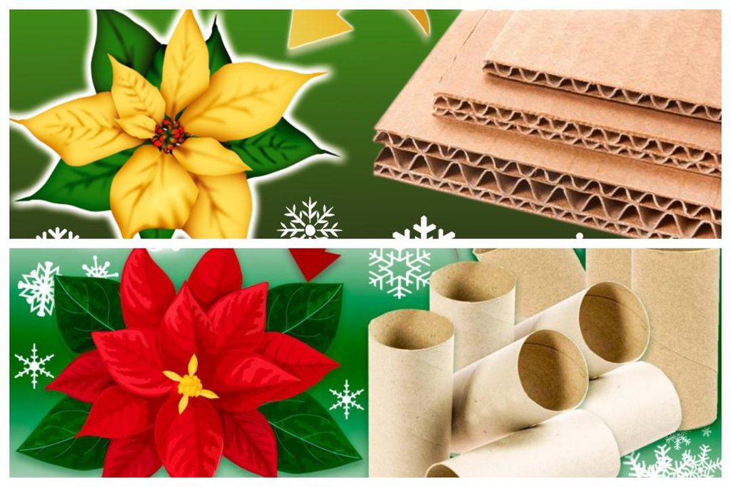 3 ideas fáciles para hacer flores navideñas con materiales reciclados |  Manualidades