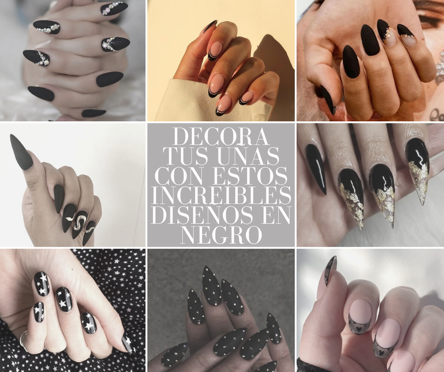 Decora tus uñas con estos increíbles diseños en negro | Belleza