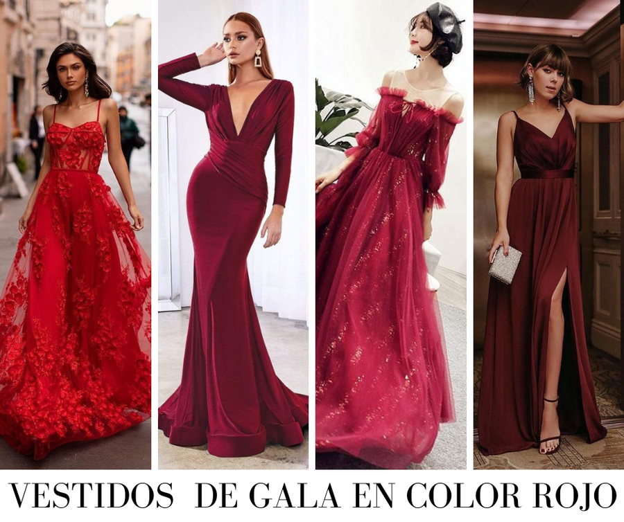 Alargar ceja bufanda Vestidos de gala en color rojo | Belleza