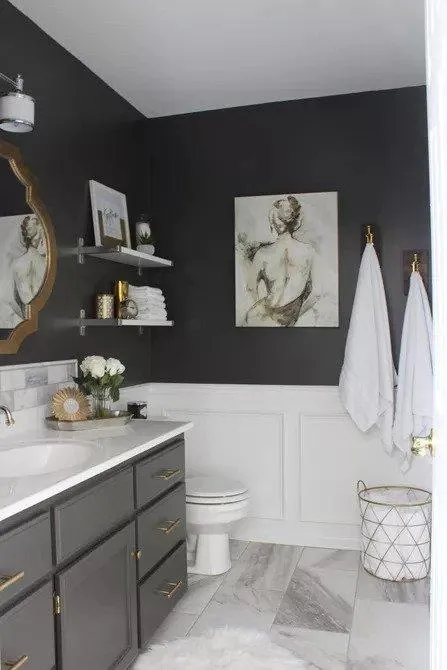 17 ideas para decorar tu baño con colores oscuros