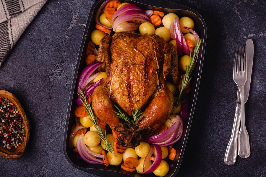 Pollo al horno con verduras | Cocina